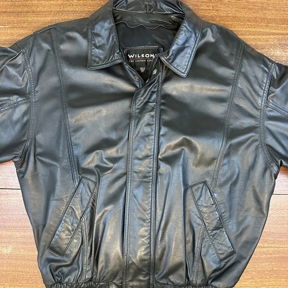 Vintage Wilsons Leather Jacket Motorcycle Bomber Medium Large Y2K 90s 2000s
